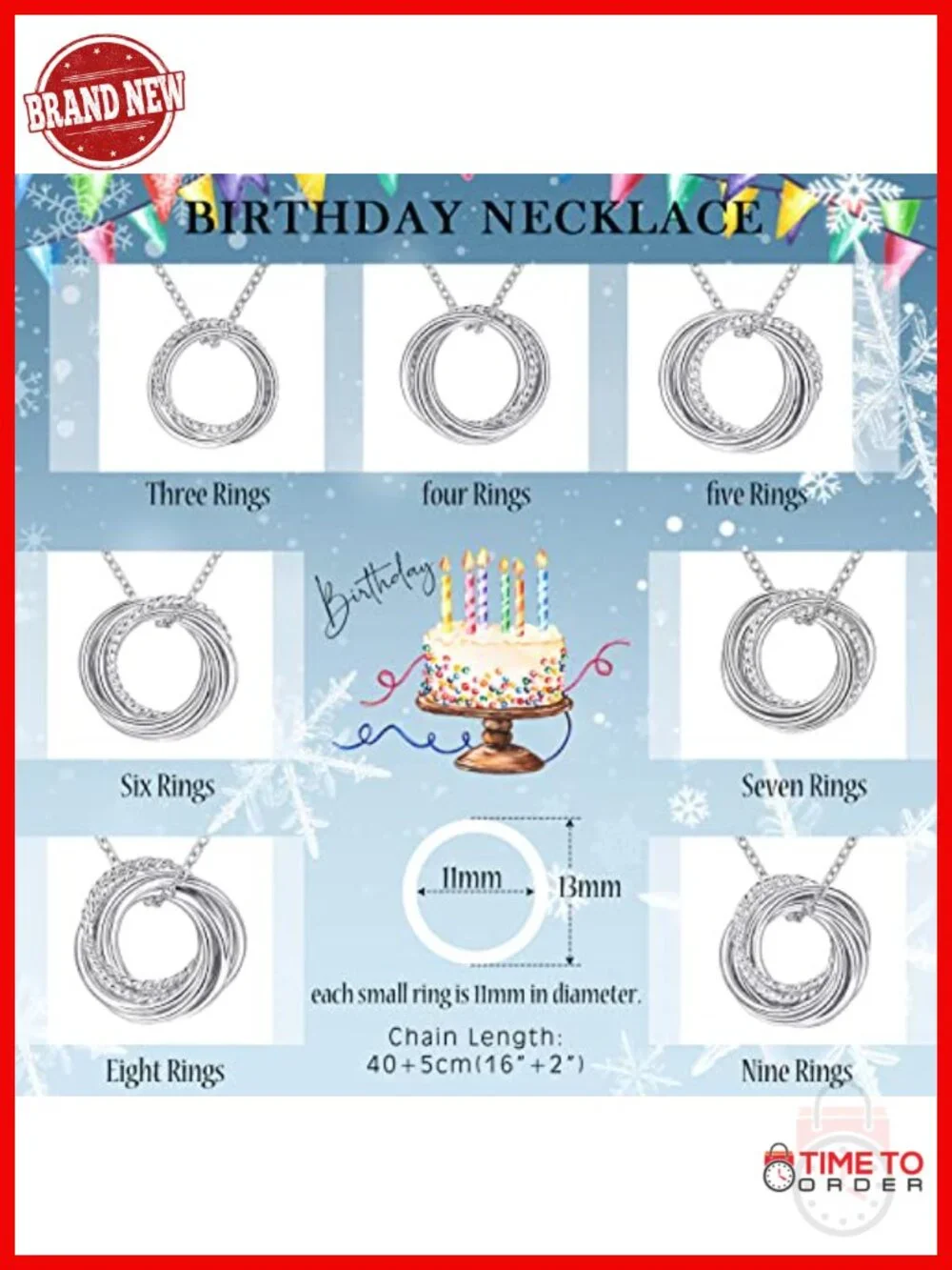 70th Birthday Sterling Silver Pendant Necklace for Women